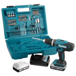 Makita HP488DAEX1 18V G-Series Combi Drill 2 x 2.0Ah & 74 Piece Accessory Kit